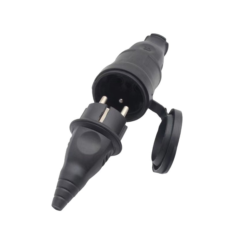 Rubber IP44 French waterproof socket outlet France connectors plugs French plugs
