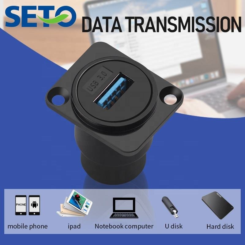 Usb3.0 D Type Adapter Keystone Jack Wall Panel Mount Connector
