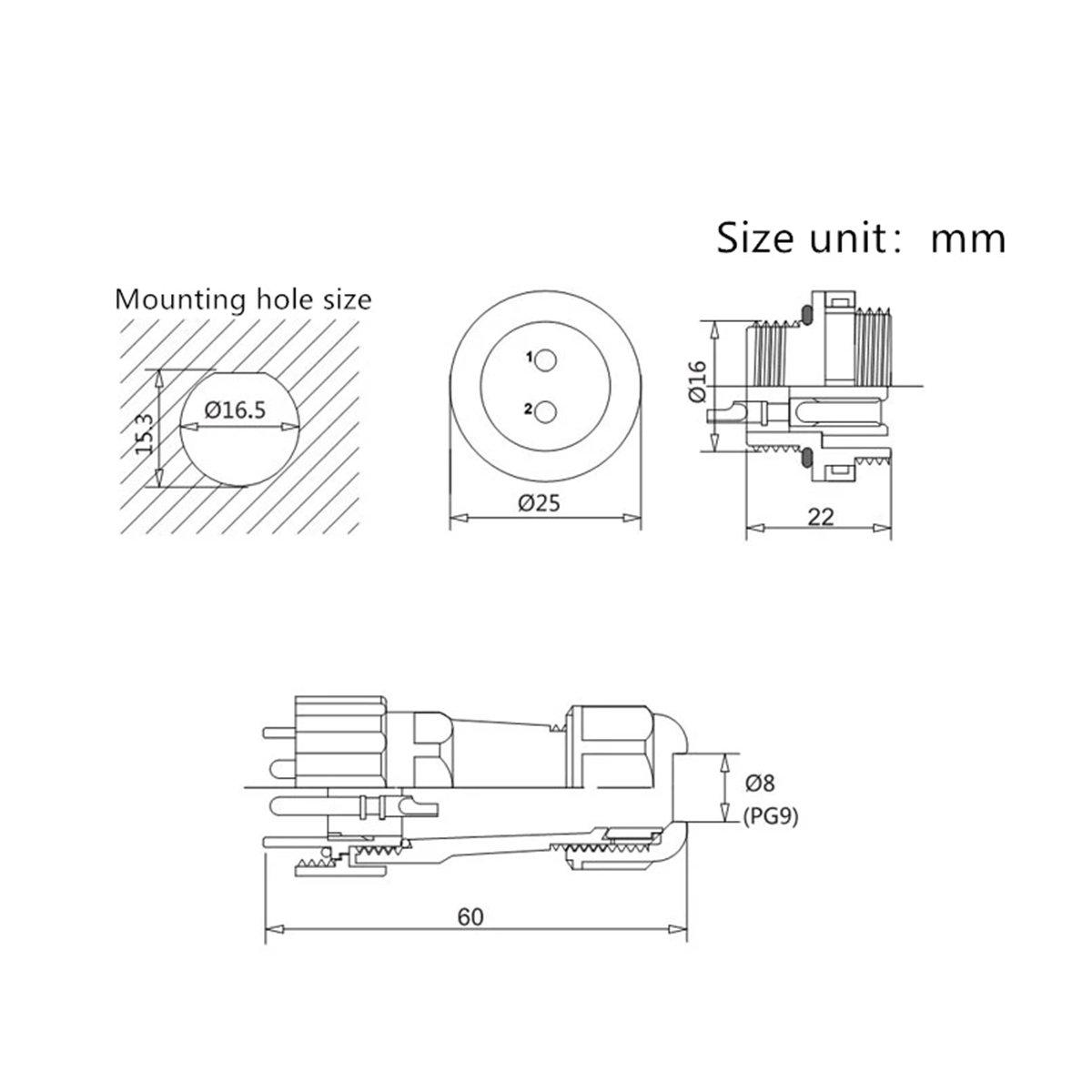 Electrical Cable Waterproof SP16 9 Pin Wire Connector Aviation Connectors Male Plug and Female Socket Insulation Adapt Connector