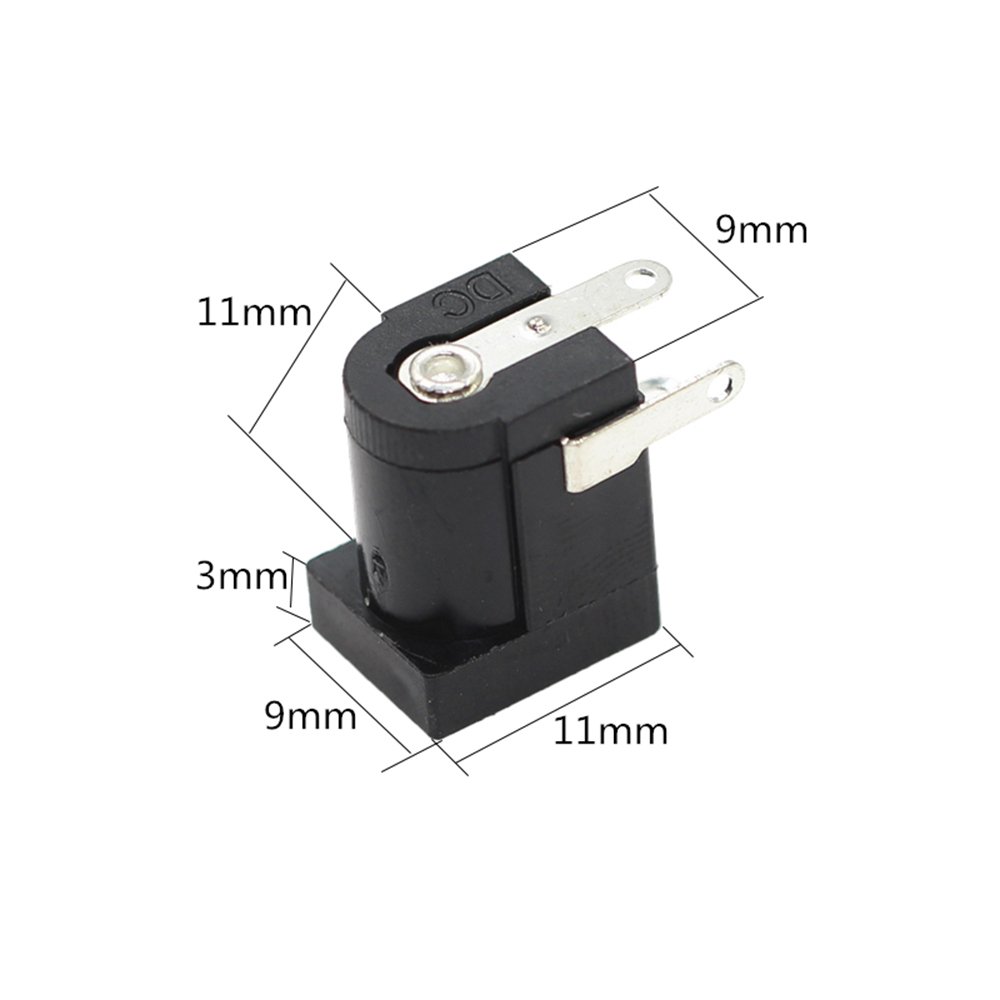 5.5x2.1mm DC-005 Black DC Power Jack Socket DC Connectors Supply Barrel-Type Right Angle PCB Mount Terminal