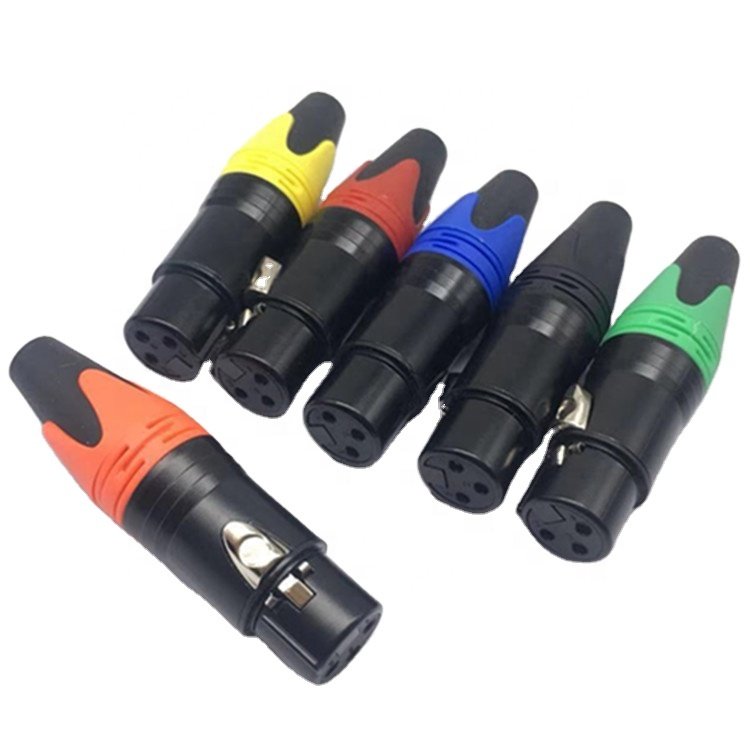 color xlr connector canon audio microphone plug 3pin male & female mic connector for speaker mixer