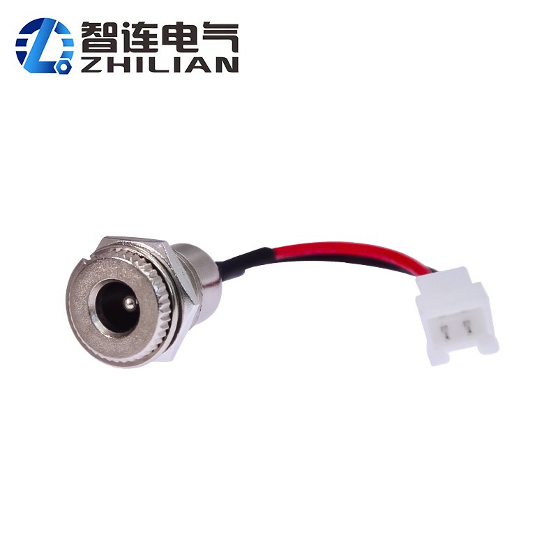 DC power jack connector 5.5mm x 2.1mm female socket connector to XH2.54 2pins female connector