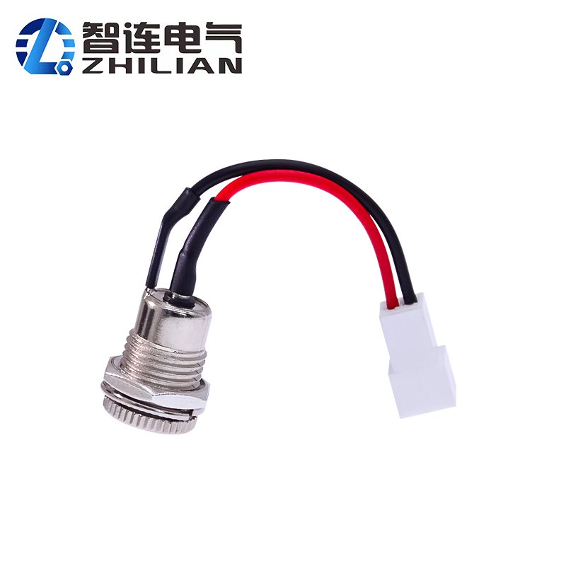 DC power jack connector 5.5mm x 2.1mm female socket connector to XH2.54 2pins female connector