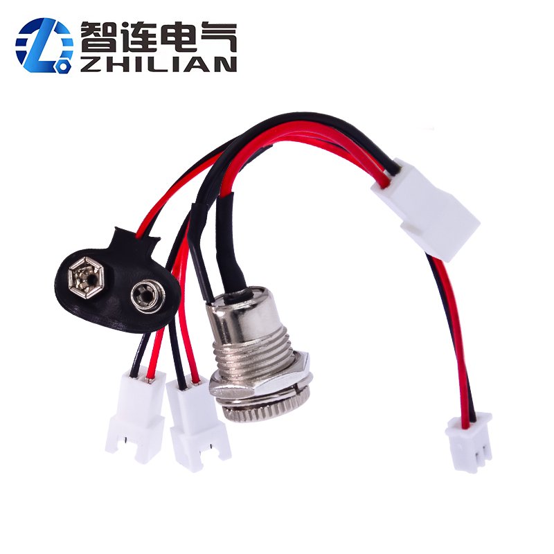DC power jack connector 5.5mm x 2.1mm female socket connector to XH2.54 2pins female connector