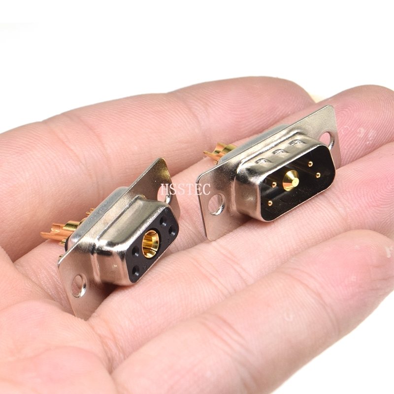 5W1 30A 5 PIN Gold plated MALE FEMALE high current CONNECTOR D-SUB adapter solder type 5pin plug socket Welding high power