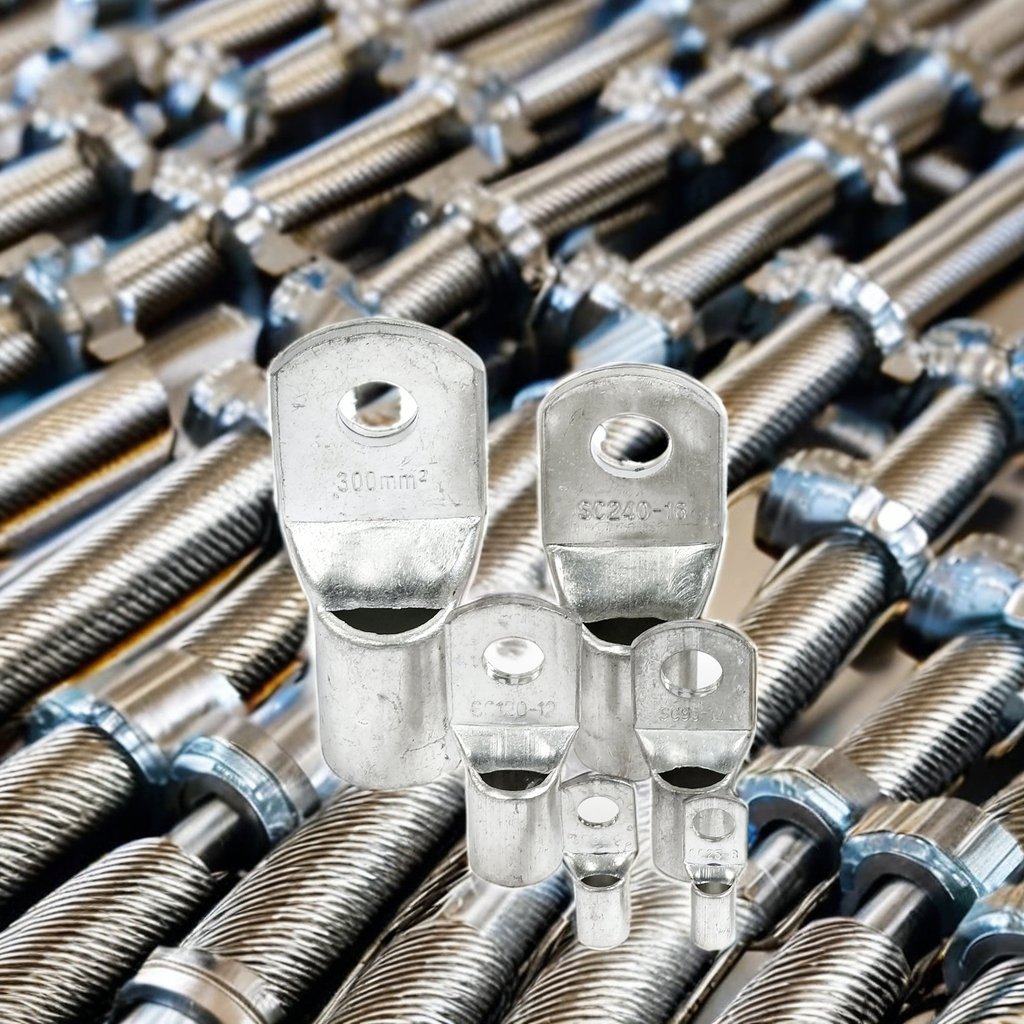 Tinned Copper Crimping Cable Terminal Lug Electrical Battery Tube Ring Crimp Terminal Connectors High Quality Terminals Product