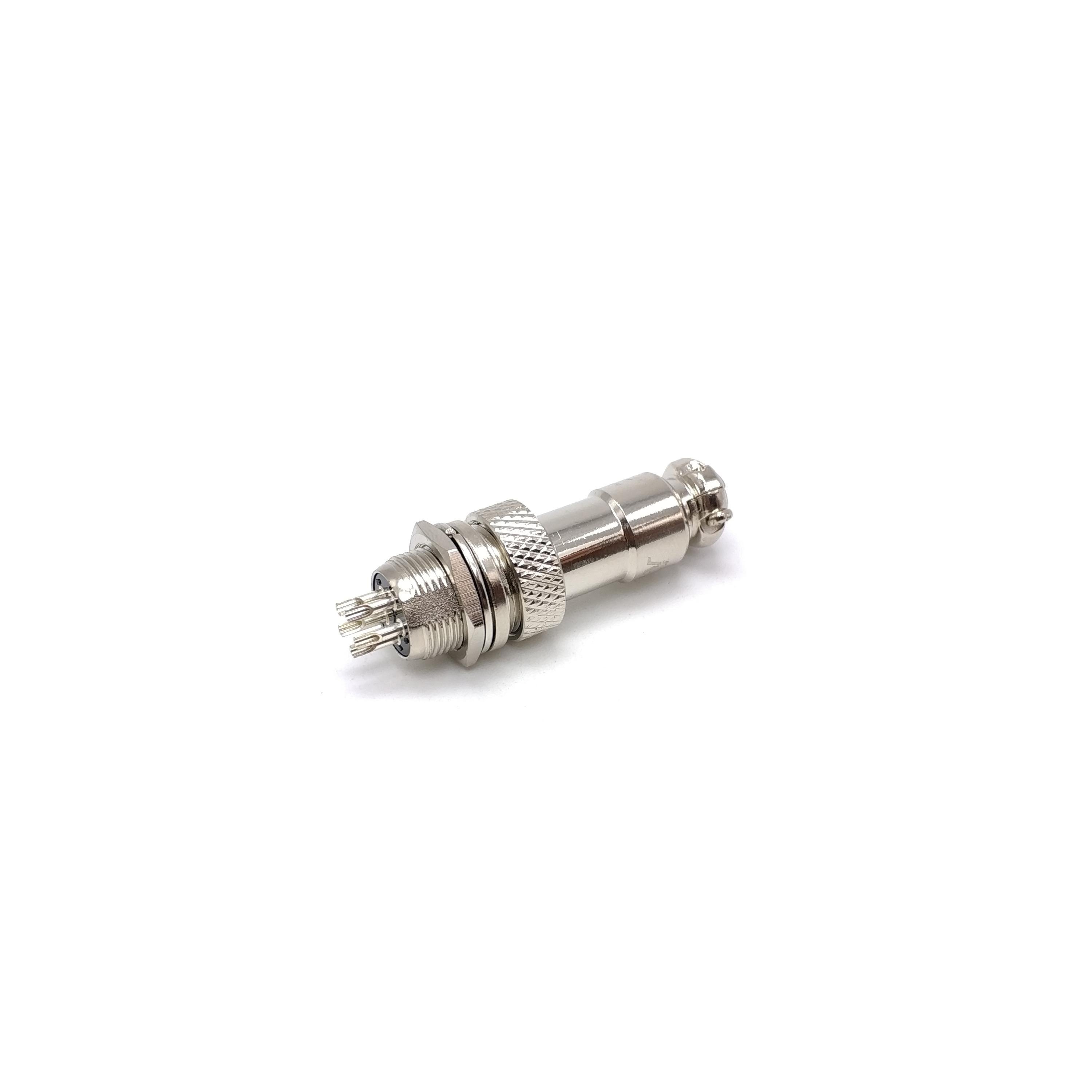 Male receptacle female plug RS765-12M GX12 black rubber aviation plug 2 3 4 5 6 7 pin connector