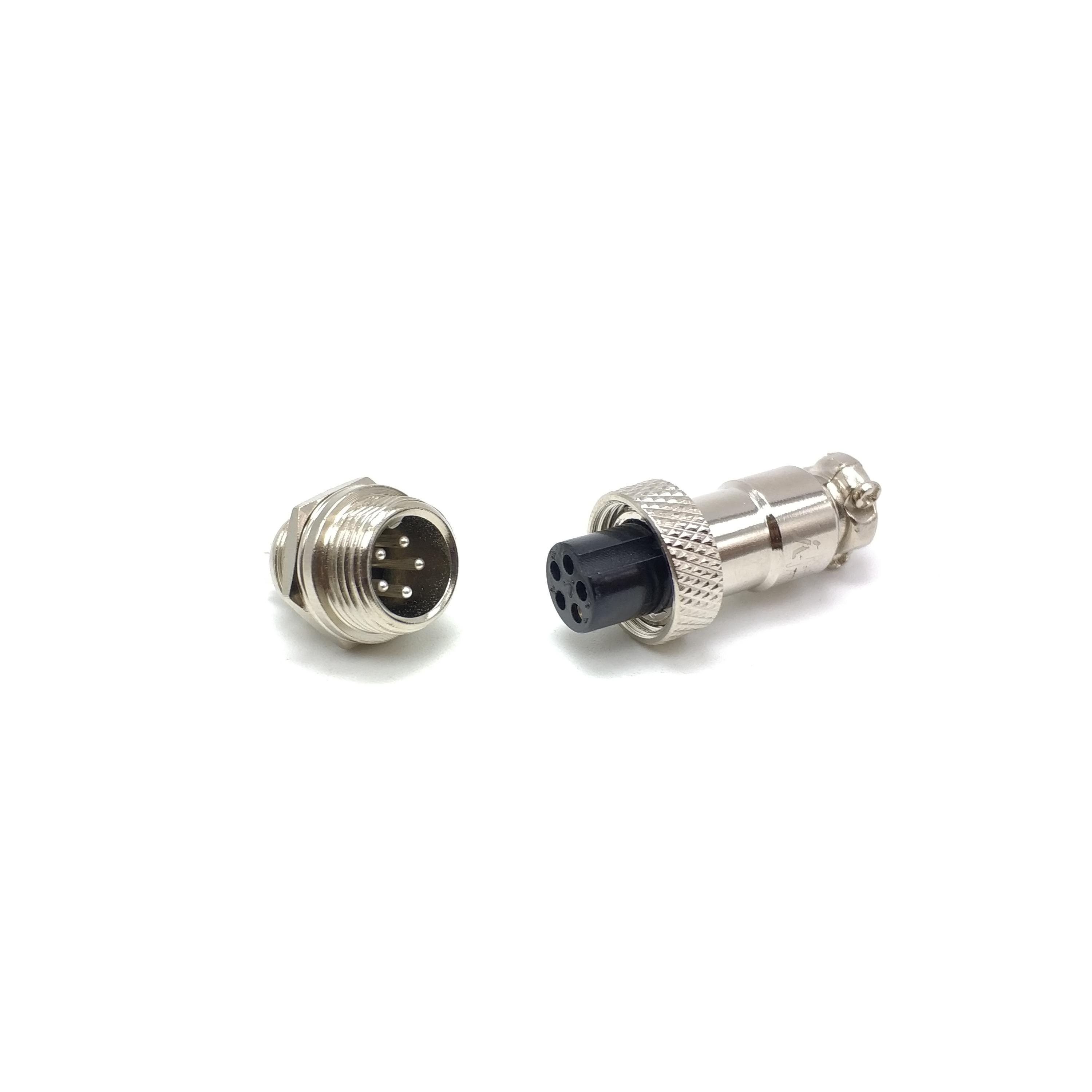 Male receptacle female plug RS765-12M GX12 black rubber aviation plug 2 3 4 5 6 7 pin connector