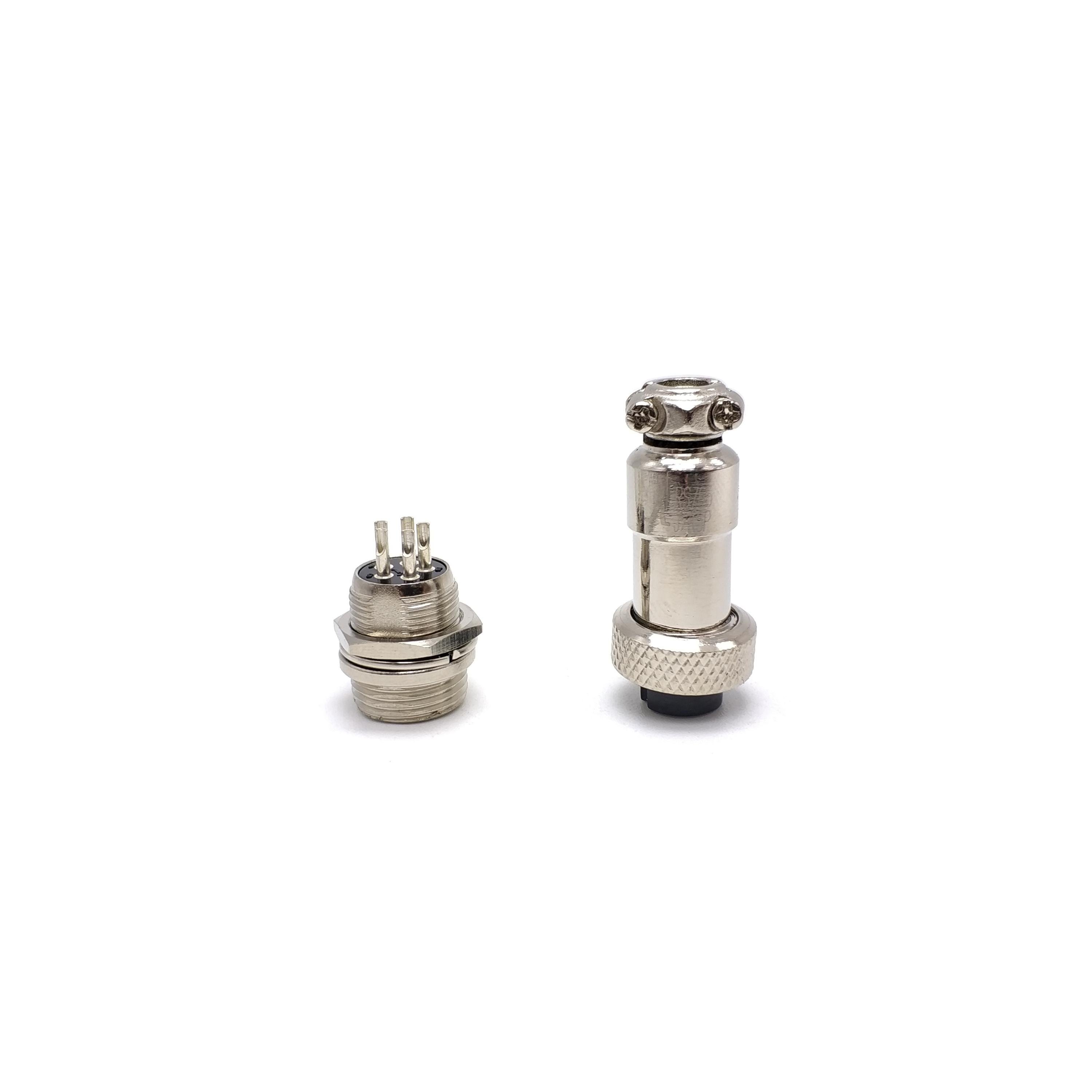 Male receptacle female plug RS765-12M GX12 black rubber aviation plug 2 3 4 5 6 7 pin connector