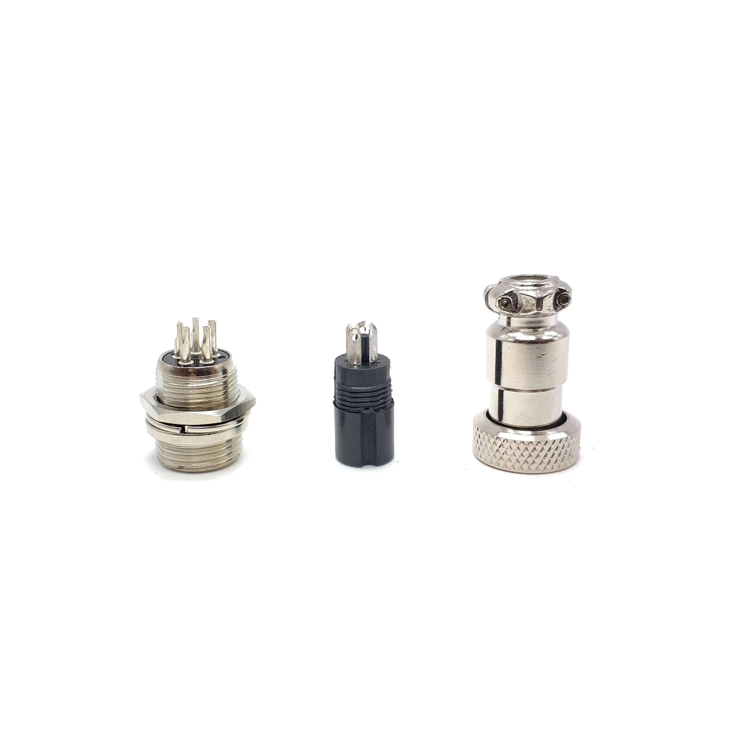 Male receptacle female plug RS765-12M GX12 black rubber aviation plug 2 3 4 5 6 7 pin connector