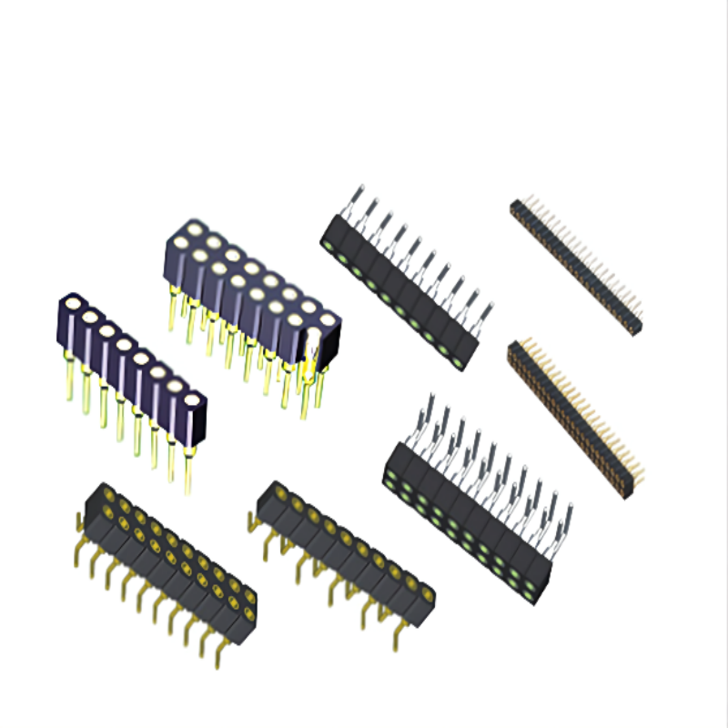 Soulin Custom 2.54mm Pitch Round 2-28 Pin Dip Smt Single Double Row Straight Right Angle Pcb Connector Male Pin Header