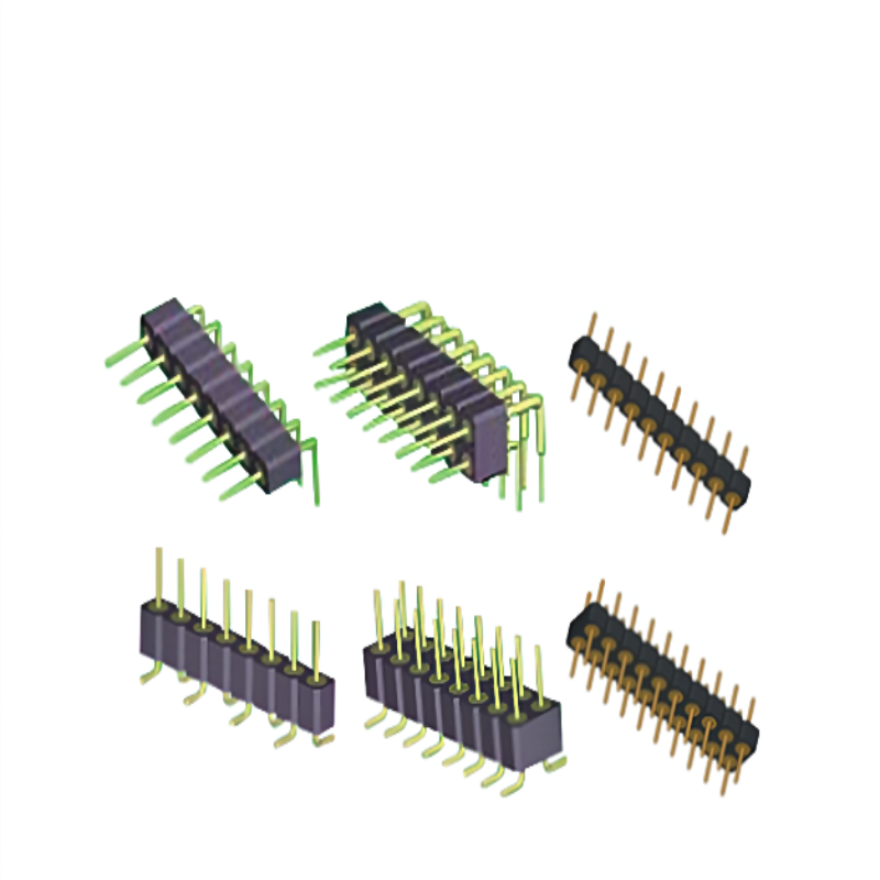 Soulin Custom 2.54mm Pitch Round 2-28 Pin Dip Smt Single Double Row Straight Right Angle Pcb Connector Male Pin Header