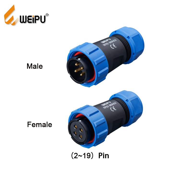 Weipu circular connector IP68 waterproof 2 3 4 9 10 12 19 pins fast coupling cable connector male plug