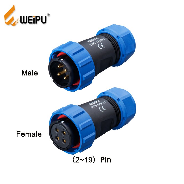Weipu circular connector IP68 waterproof 2 3 4 9 10 12 19 pins fast coupling cable connector male plug