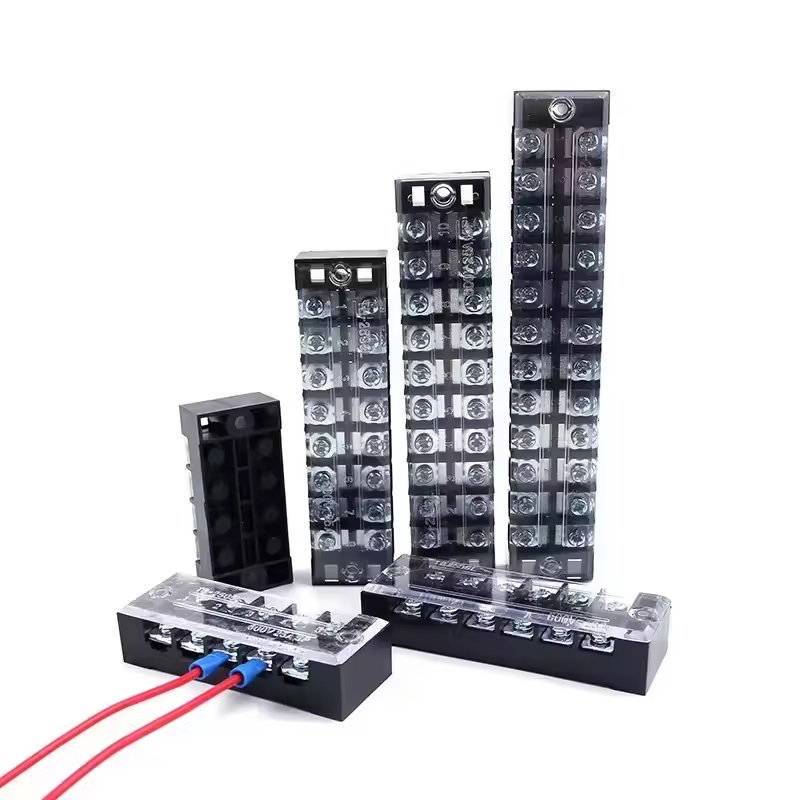 TB2508 Copper Terminal Connector 25A 8 Way 600V Dual Row Brass Terminal Block