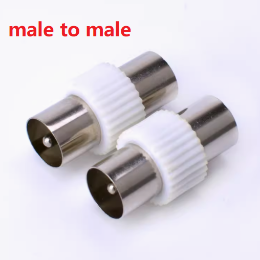 Nickel Lead 9.5mm PAL TV RF Ariel Antenna Coaxial Cable Connector Adaptor - tv Female to tv Female