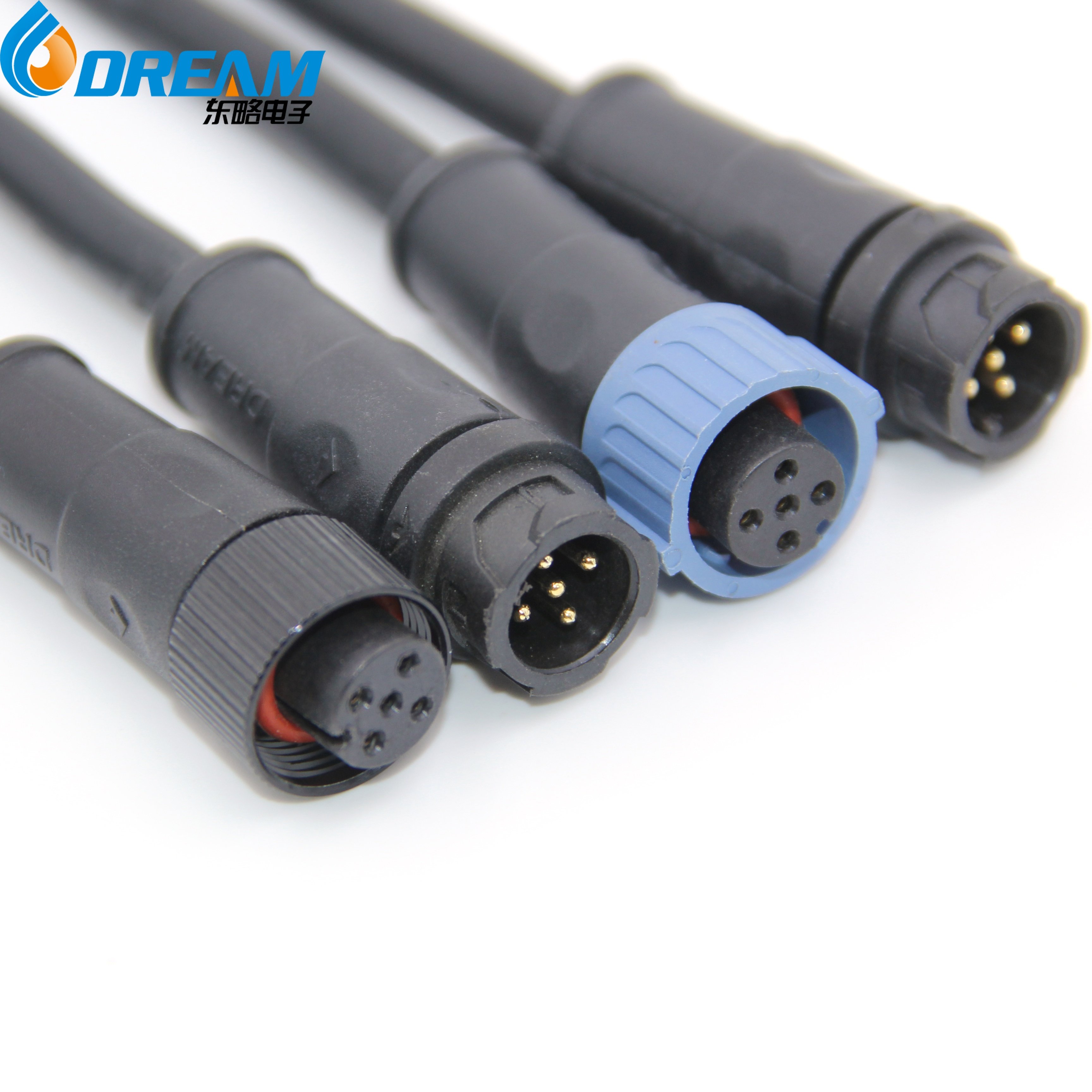 Dream-start Factory Waterproof Connector CQC IP67 M16 2Pin DC Plug Power Waterproof Connector