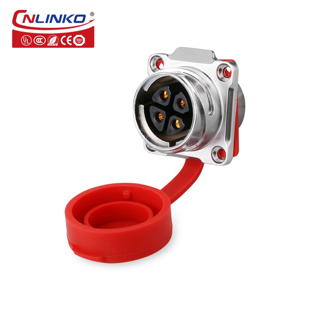 Cnlinko M24 4Pin Welding Cable Connector Waterproof Outdoor Socket for Medical Equipment
