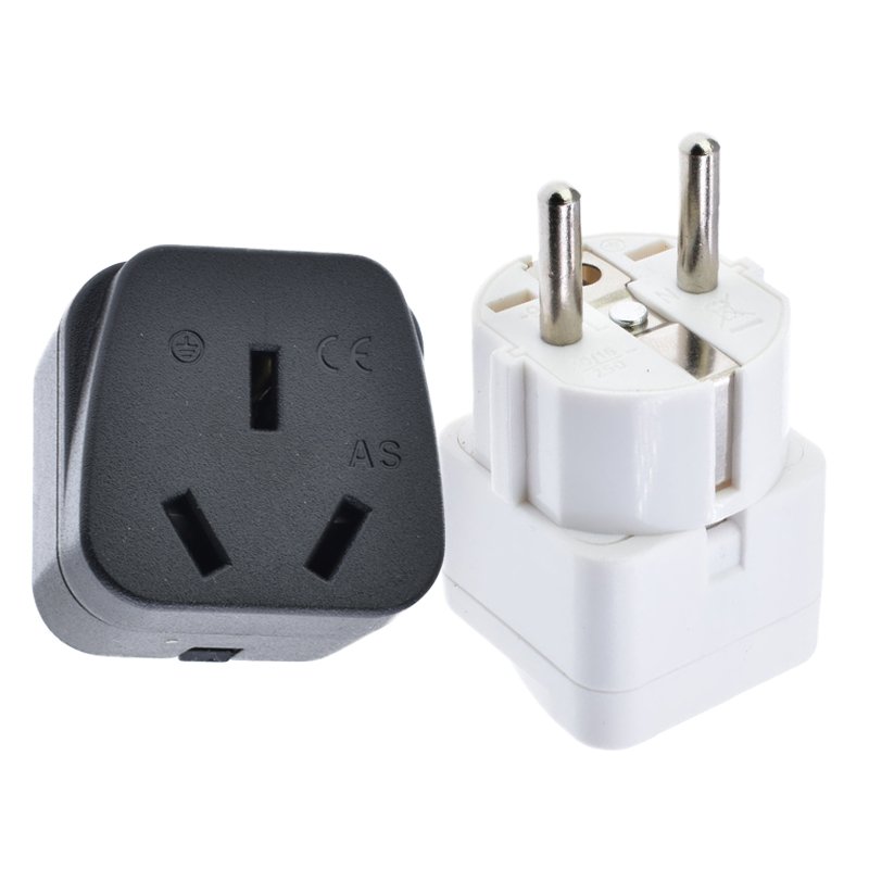 AU to EU Plug Adapter Australia 3 Pins to Type-F European Power Connector Travel Converter For Euro France Korean Noyway