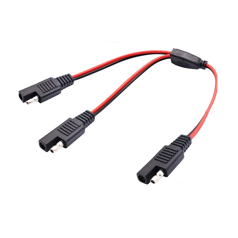 SAE Quick Connector Harness SAE Male Plug to SAE Female Socket Ring Terminal with 15A Fuse 12inches 1-foot 12AWG Extension Cable