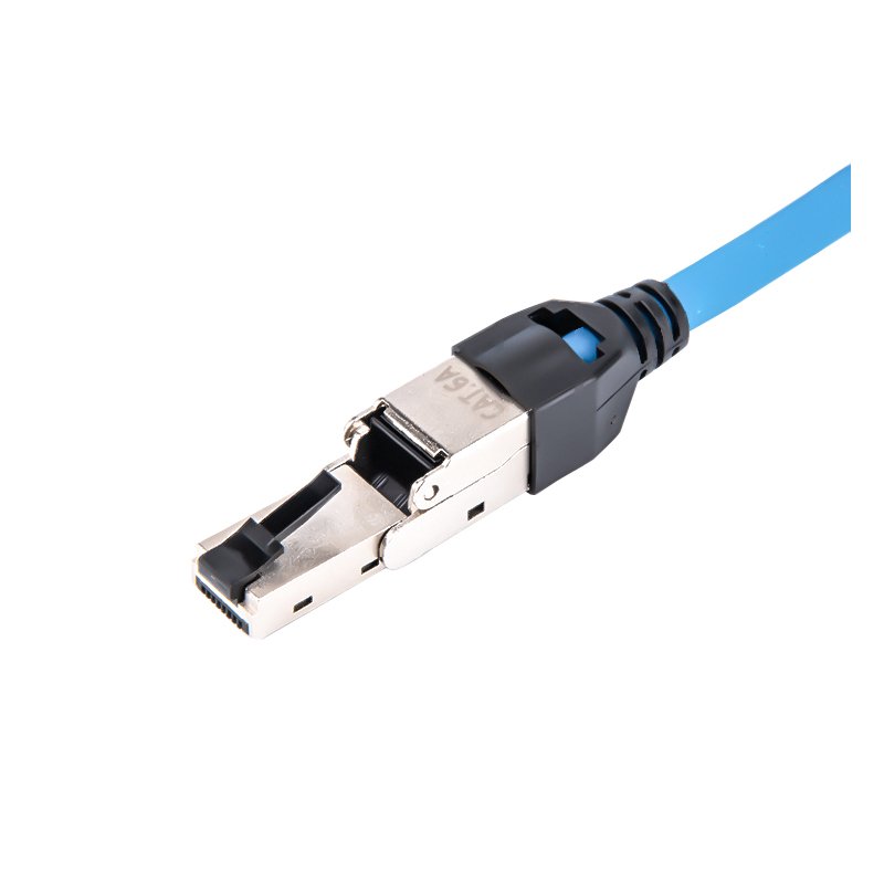 Linkwylan 150 Degree Bendable Angled RJ45 Termination Plug Cat 6A Field Connector Shielded Toolless Quick Installation