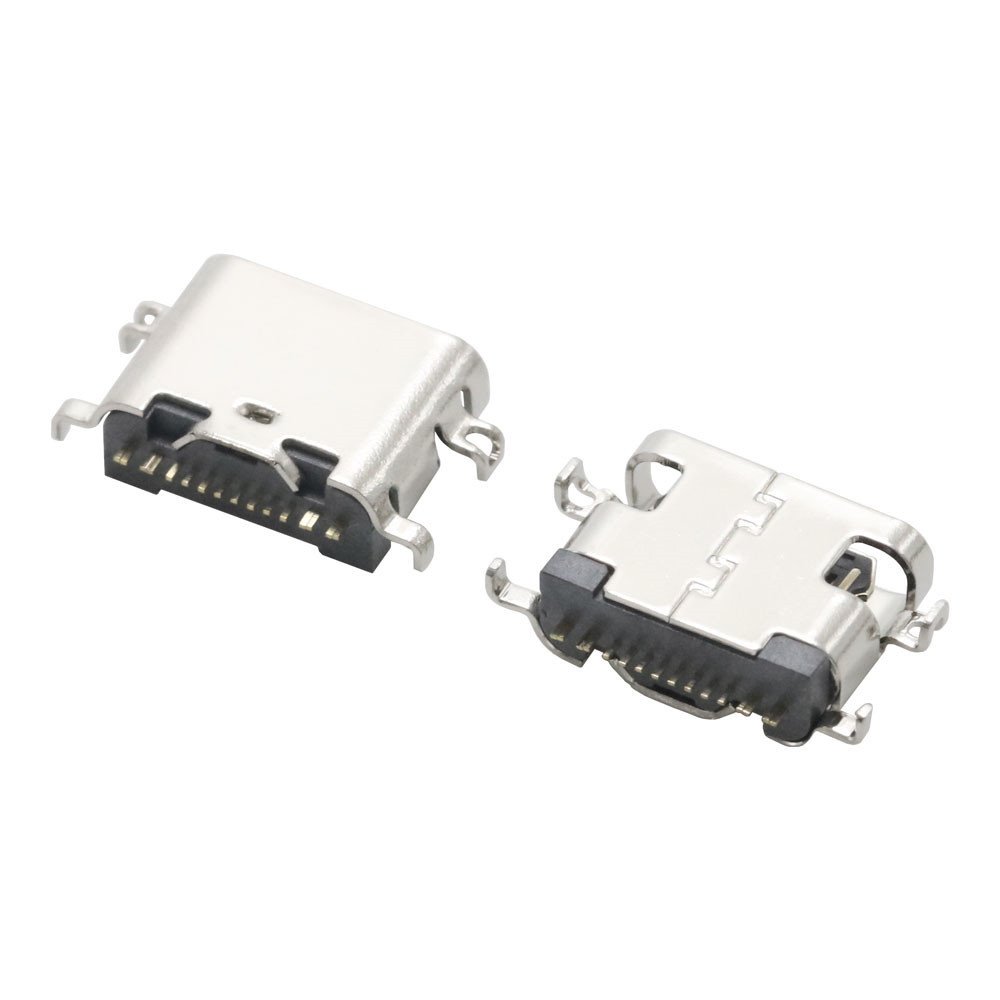 Type C Connector Female 16Pin 5A Mid Mount SMT USB Type C Receptacle Rec Offset 0.8/1.6mm