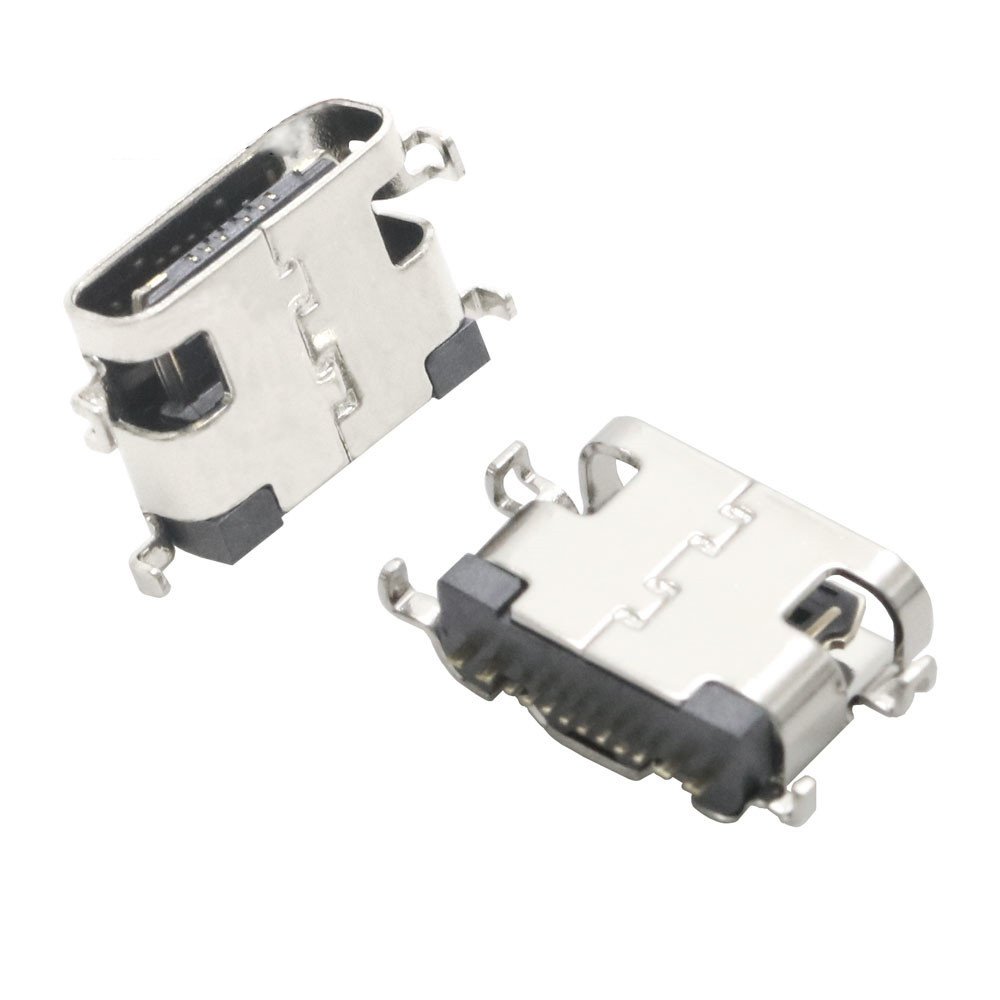 Type C Connector Female 16Pin 5A Mid Mount SMT USB Type C Receptacle Rec Offset 0.8/1.6mm