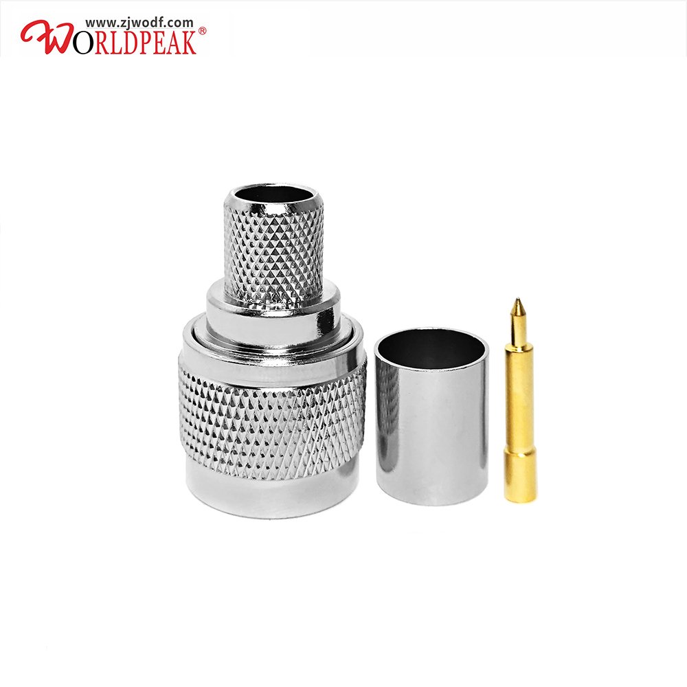 rf N Male Crimp Type Connector Straight Plug 50 Ohm For Lmr400 cable