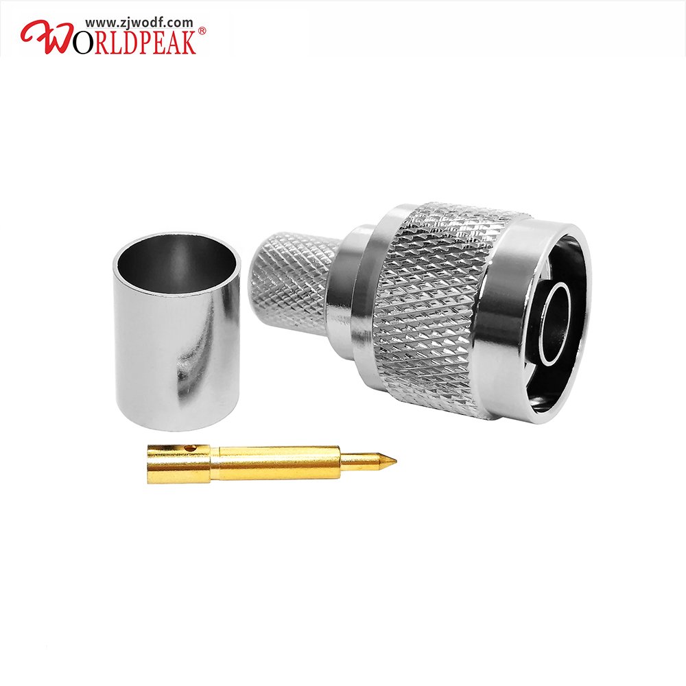 rf N Male Crimp Type Connector Straight Plug 50 Ohm For Lmr400 cable