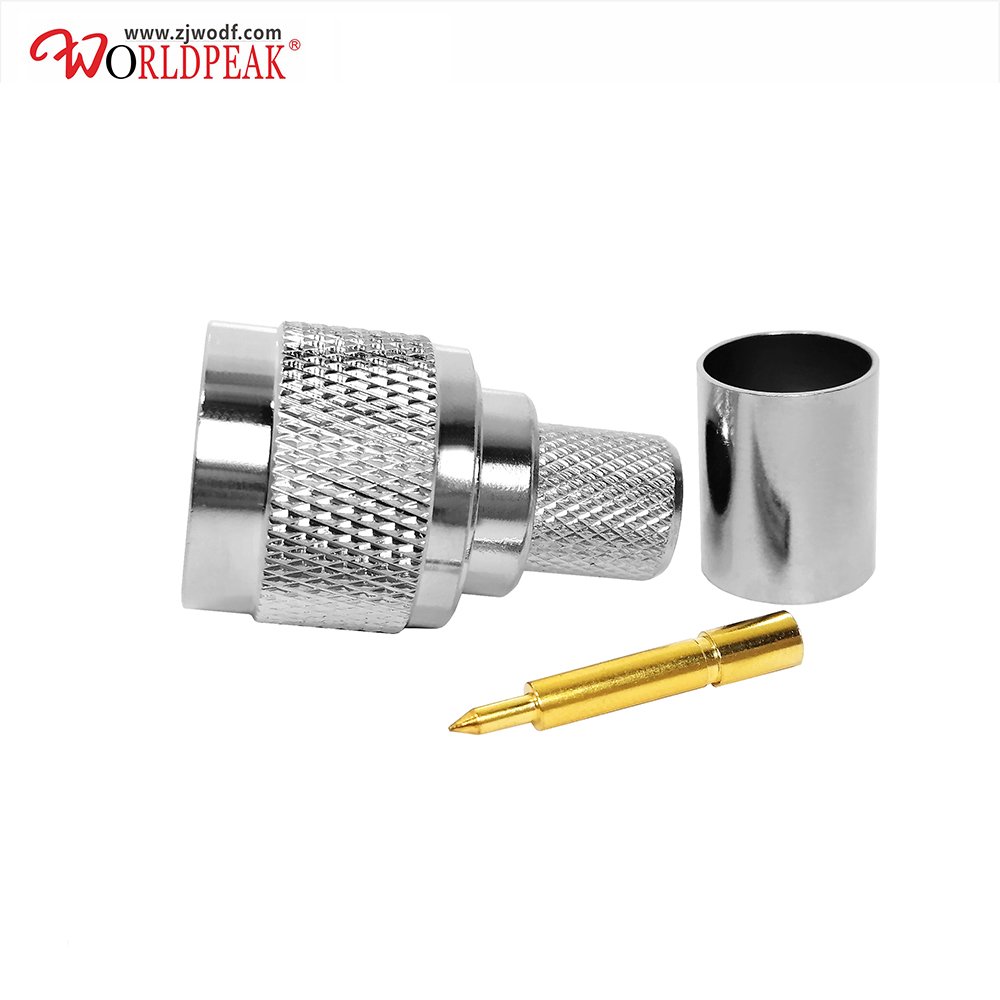 rf N Male Crimp Type Connector Straight Plug 50 Ohm For Lmr400 cable