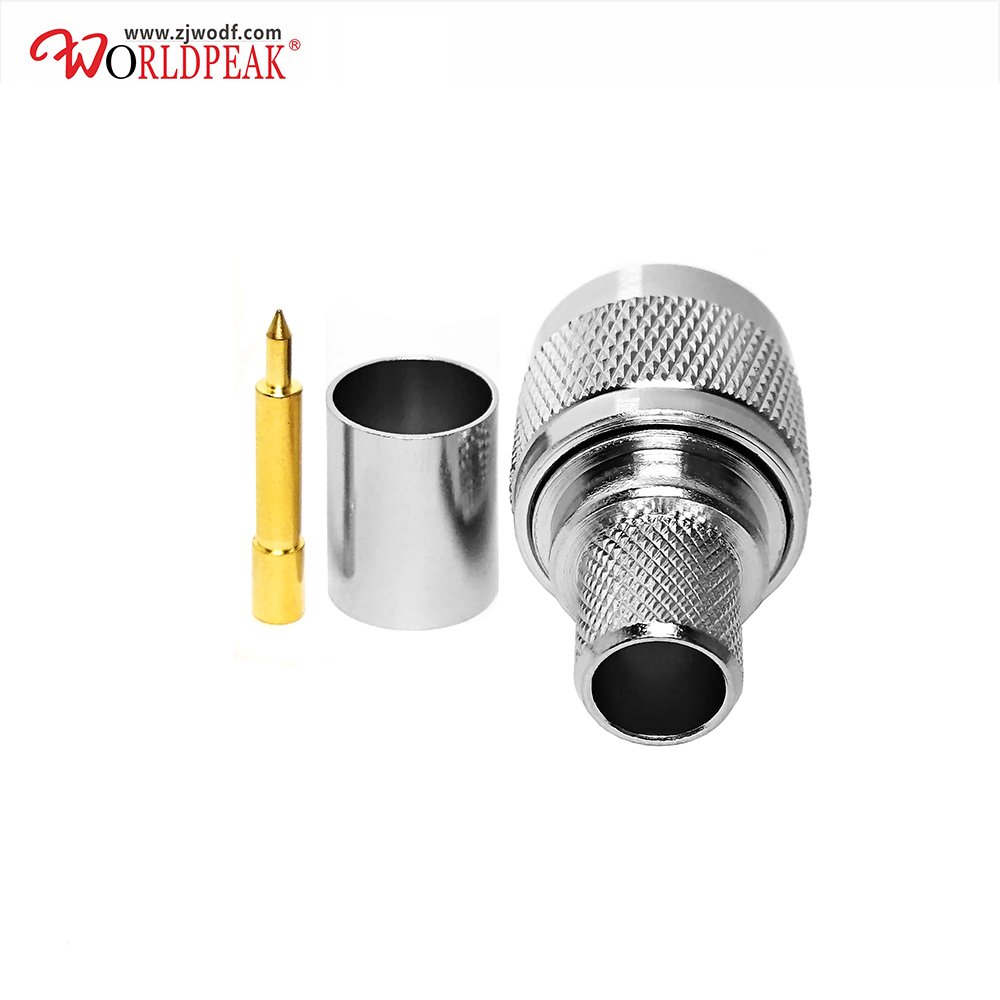rf N Male Crimp Type Connector Straight Plug 50 Ohm For Lmr400 cable