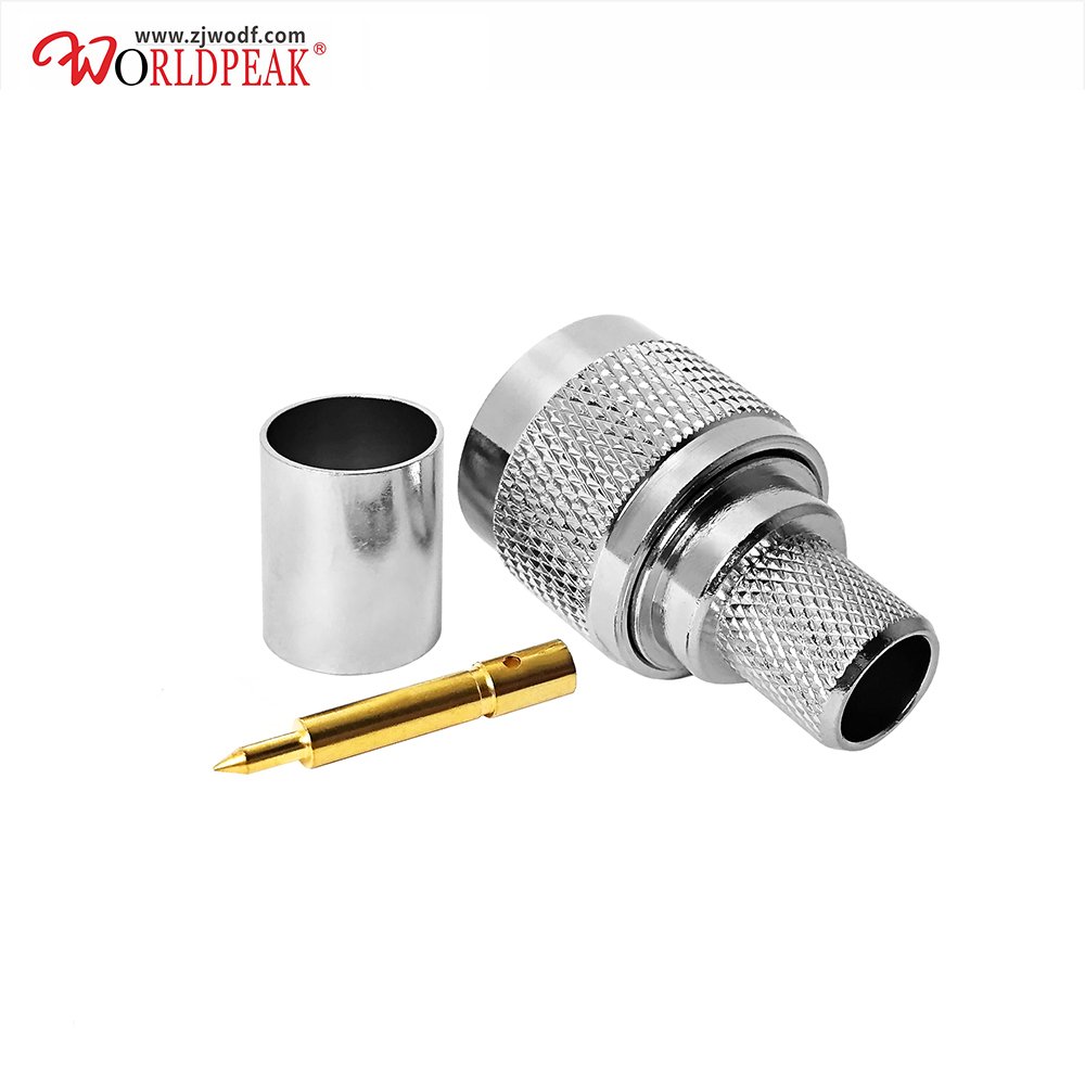 rf N Male Crimp Type Connector Straight Plug 50 Ohm For Lmr400 cable