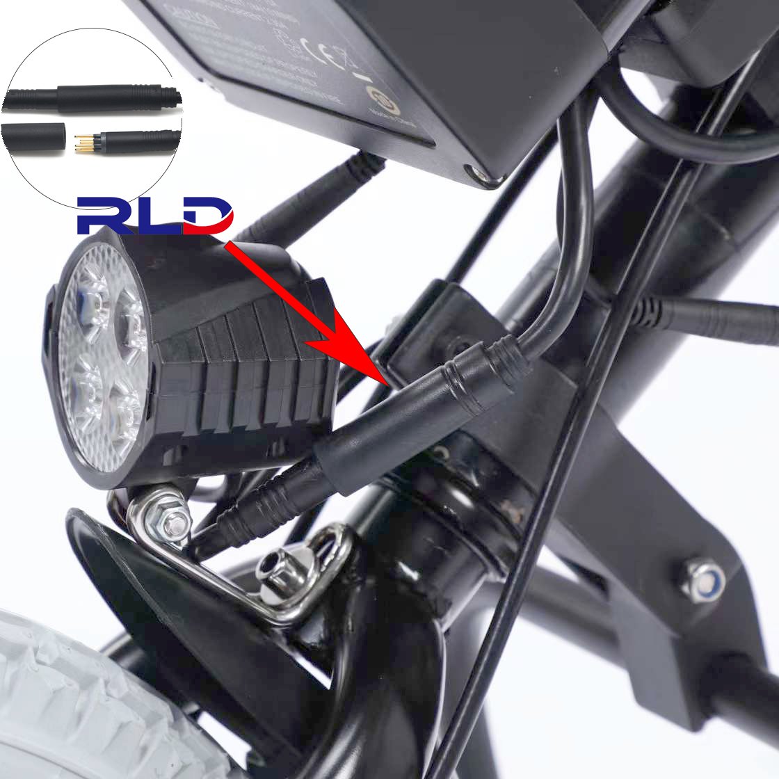 9-Pin EBike Bicycle Female To Male Connector Motor Extension Cable