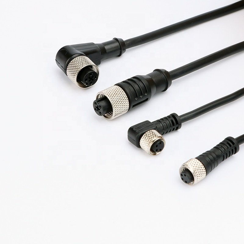 Waterproof M8 M12 Metric Plug Socket Connectors Female Straight 4 Pin Connectors Aviation Inner Core Adapter