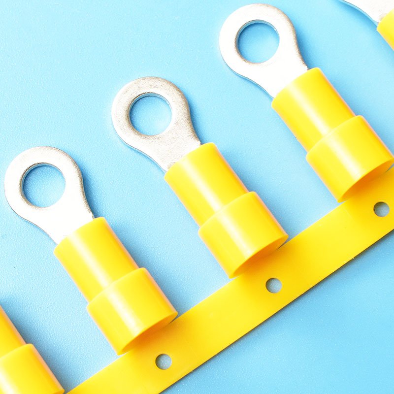 12 volt 10 awg 10mm copper y u shape tube flag ring type crimp fork spade continuous terminal connector with insulated sleeve