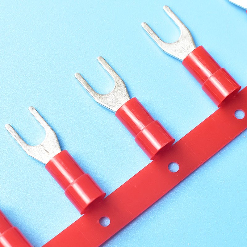 12 volt 10 awg 10mm copper y u shape tube flag ring type crimp fork spade continuous terminal connector with insulated sleeve