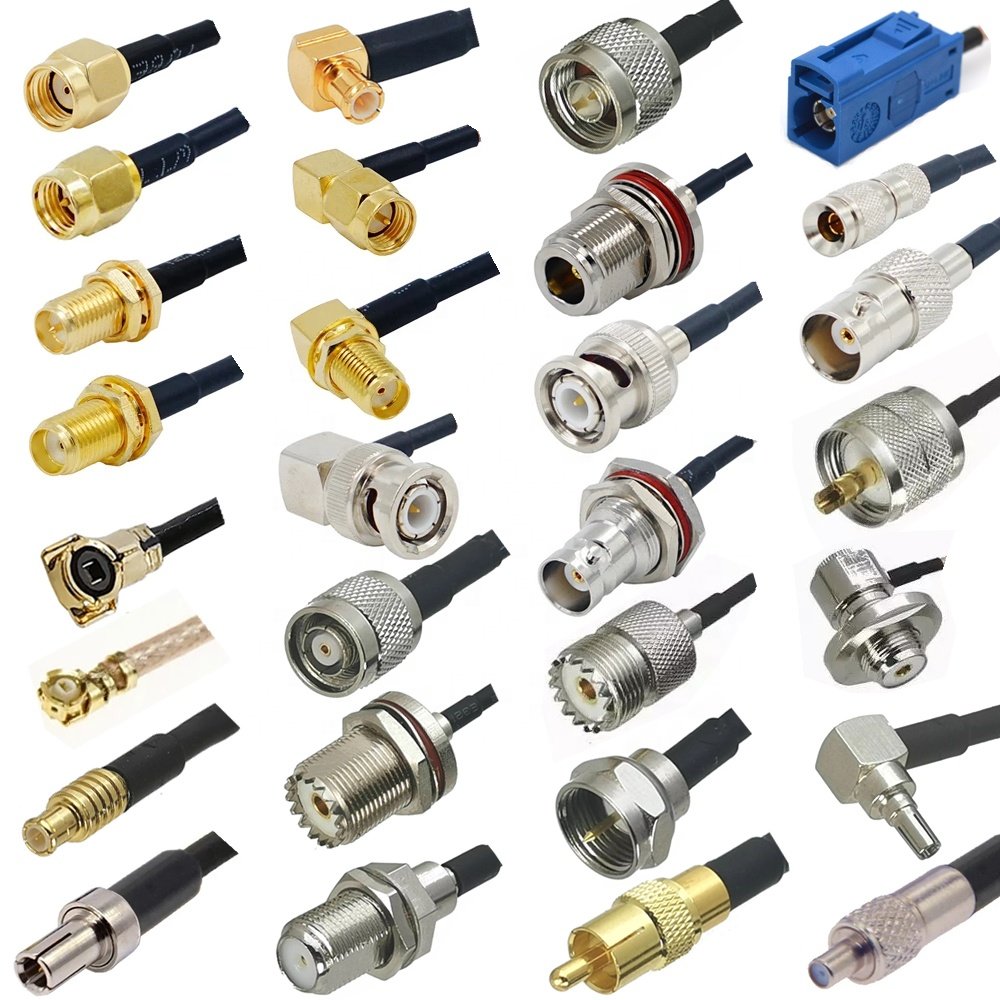 One-stop-service rf connectors RP SMA SMB SMC MCX MMCX BNC TNC N UHF F CRC9 TS9 male female adapters converters plugs connectors
