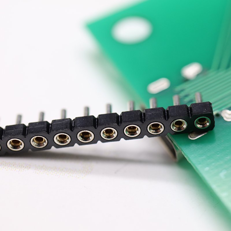 Machined female header 02-40P pitch 2.54mm pcb connector round pin board to board single row straight machined female header