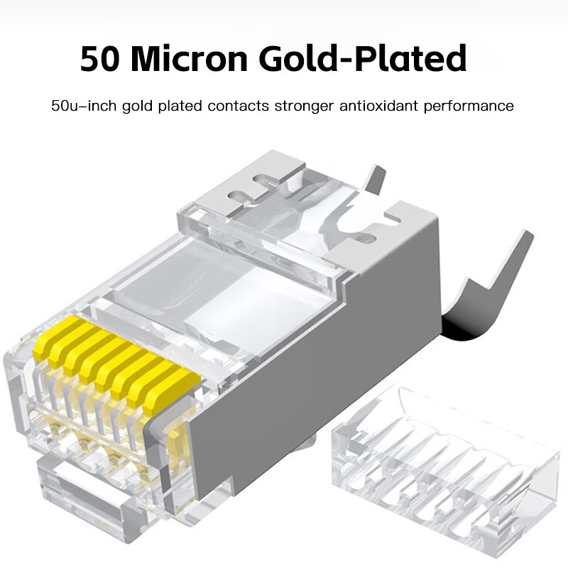 Cat7 RJ45 Connector 1.3mm Crystal Plug Shielded Connector