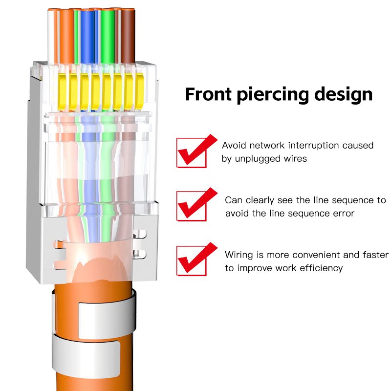 Cat7 RJ45 Connector 1.3mm Crystal Plug Shielded Connector