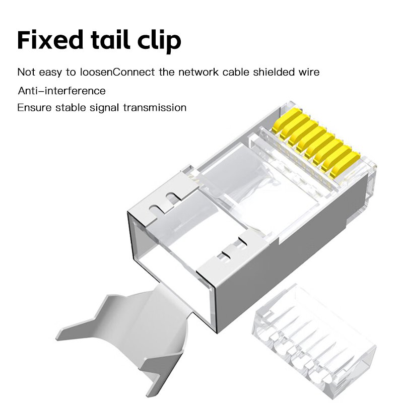 Cat7 RJ45 Connector 1.3mm Crystal Plug Shielded Connector