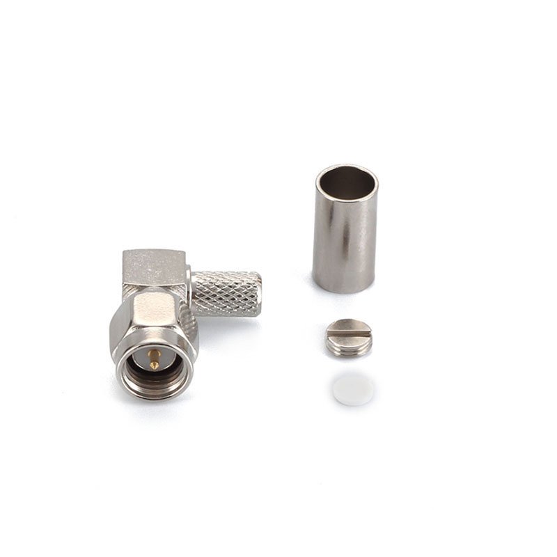 Manufacturer Direct Supply SMA Male Connectors SMA-C-JW3 Right Angle RF Coaxial Connectors for RG58 3D-FB Cable