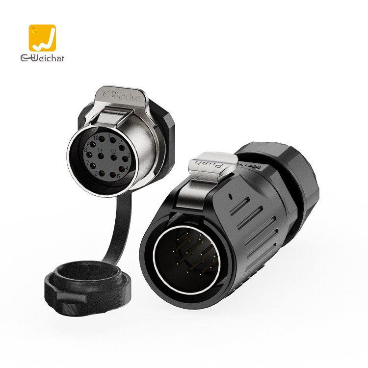 E-Weichat New series Outdoor Indoor LED Lighting 12 Pin LP 24 Electrical Power Adapter IP 68 Waterproof Connector