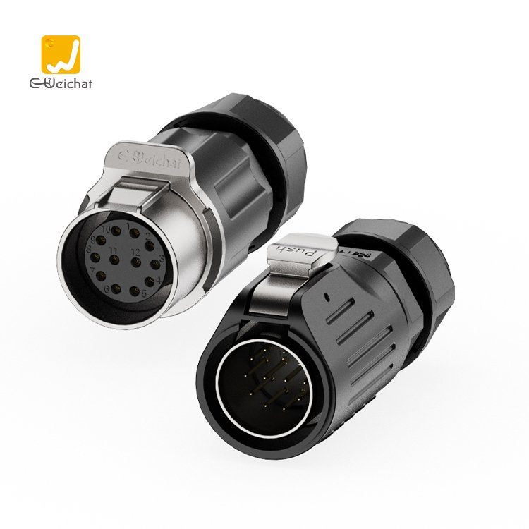 E-Weichat New series Outdoor Indoor LED Lighting 12 Pin LP 24 Electrical Power Adapter IP 68 Waterproof Connector