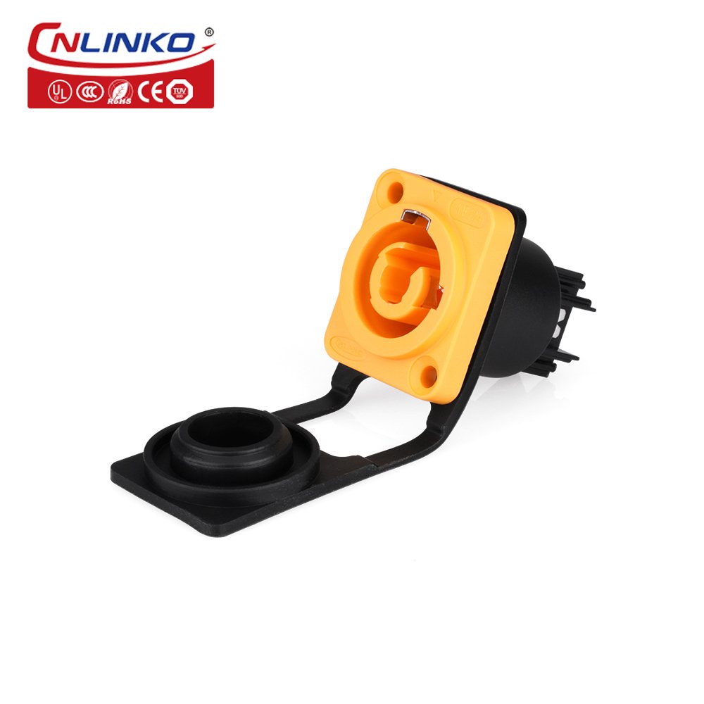 CNLINKO Outdoor Cable Connector Panel Mount PBT waterproof Ip68 3 pin 12v Dc Battery plug socket