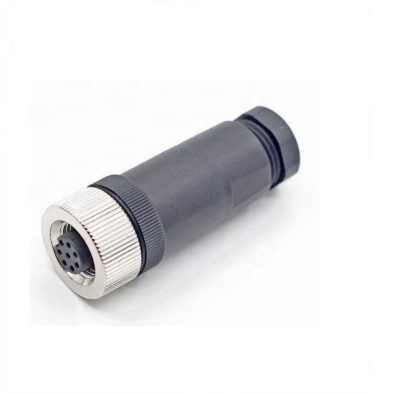 IP67/68 3/4/5/8/12 Pin Waterproof M12 Male and Female Straight Assembly plastic Plug Connector with A/B/C/D Coding