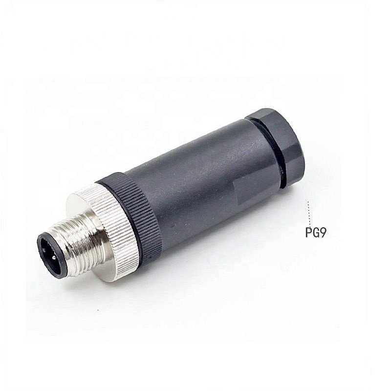 IP67/68 3/4/5/8/12 Pin Waterproof M12 Male and Female Straight Assembly plastic Plug Connector with A/B/C/D Coding