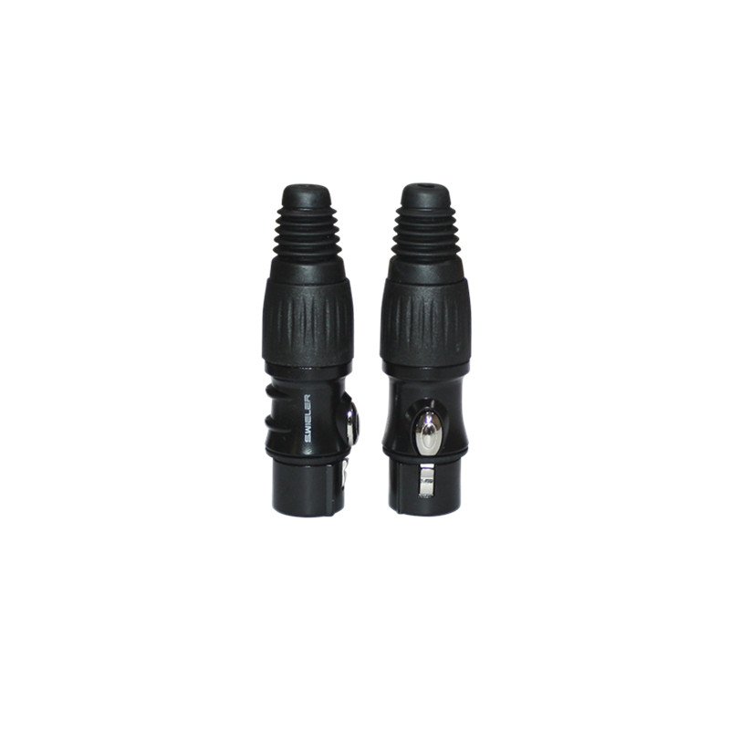 DMX OFC Copper 3 Pole Cannon Plug Microphone Speaker Cable Connector Professional 3pin XLR Female Adapter Audio Plug Black