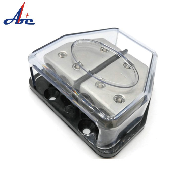 Customizable Label Copper Terminal Connector 0Ga Input 4X4Ga Output Distribution Block Car Audio Power Distribution Block