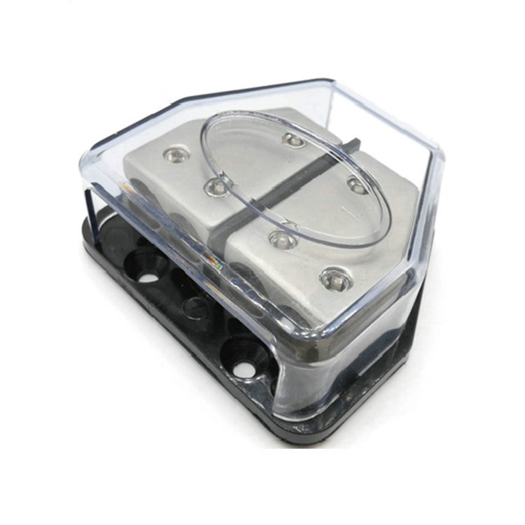 Customizable Label Copper Terminal Connector 0Ga Input 4X4Ga Output Distribution Block Car Audio Power Distribution Block